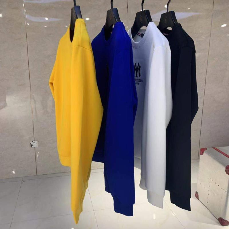 Handsome Men's Hoodies Simple Brand Logo Embroidery New Autumn Korean Design Pullover Casual Cotton Young O-Neck Sweater